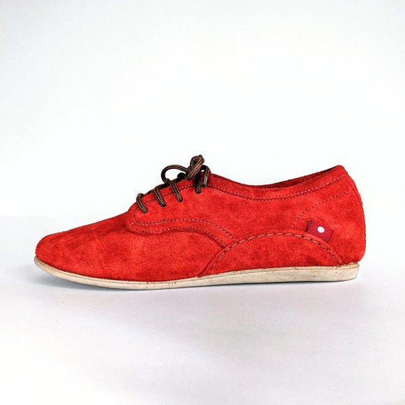 🇨🇦 🇪🇹 Oliberte Eloka Red Suede Loafer Fair Trade - Picture 1 of 12